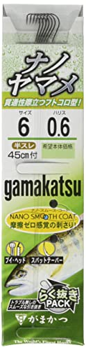 がまかつ(Gamakatsu) 糸付 ナノヤマメ(ナノスムースコート) 6号-ハリス0.6. 11986-6-0.6-07