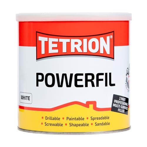 Tetrion White PowerFil 2kg - Heavy-Duty Multi-Purpose Filler for Fast Setting Repairs on Wood Stone Metal