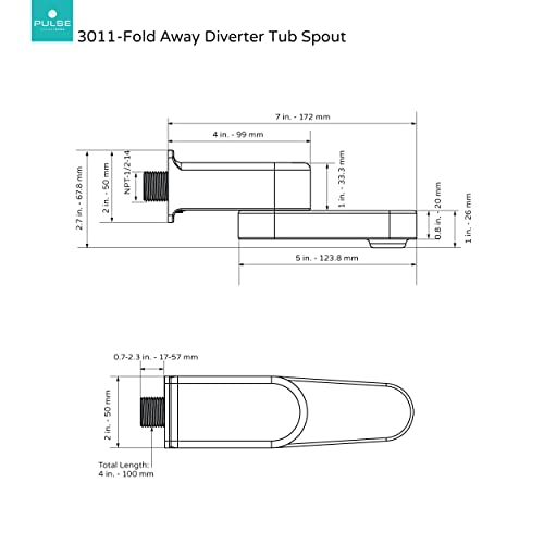 Pulse Showerspas 3011-Ts-Orb Bathtub Spout Valve With Diverter, 1/2" Npt Connection, Oil-Rubbed Bronze #TOP3