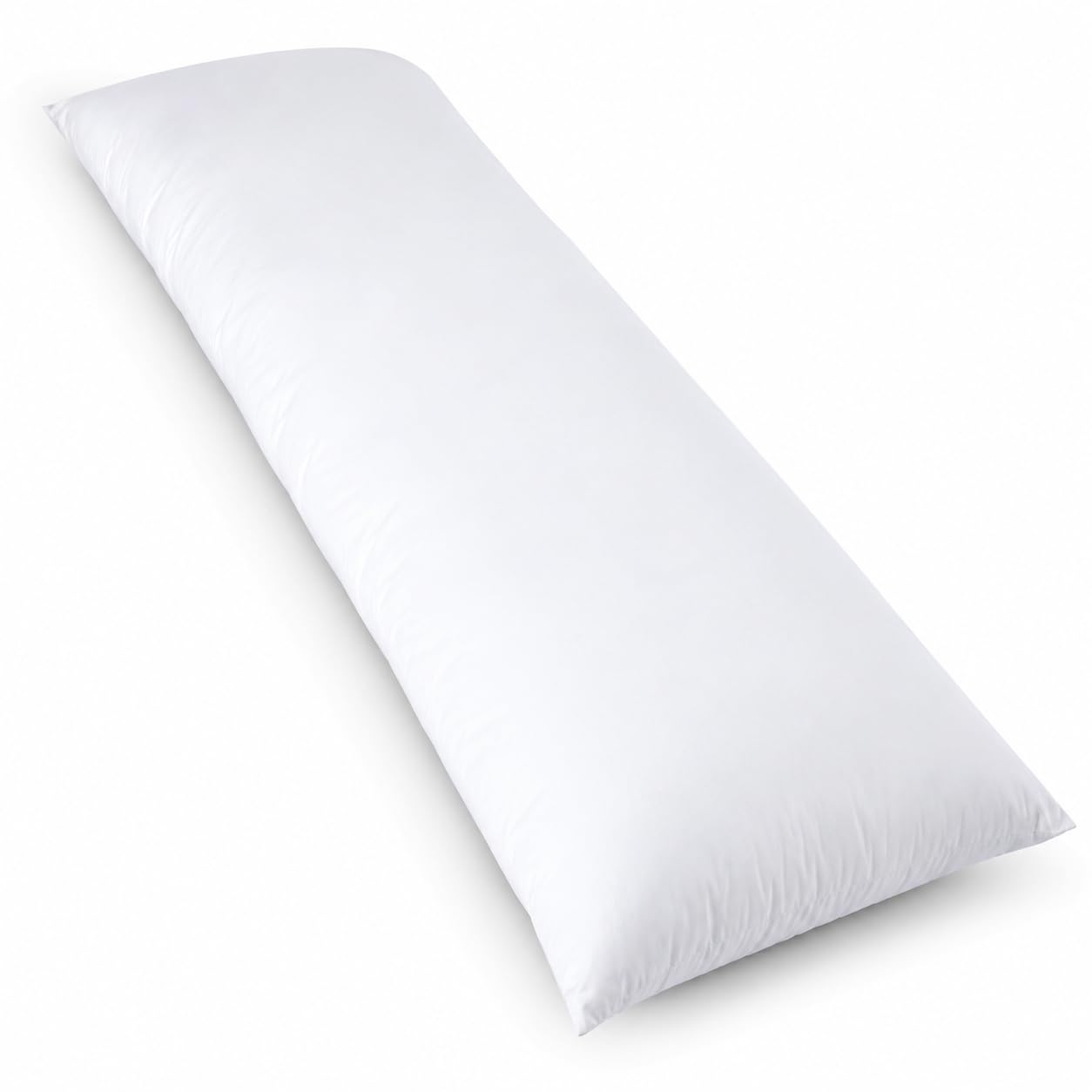 4All Full Body Bolster Pillow for Sleeping & Pregnancy Support Long Orthopedic Body Cushion for Side Sleepers, Back, Legs & Hips Hollow Fibre Pillow with White Cover (Pillow only, Super king (6ft))