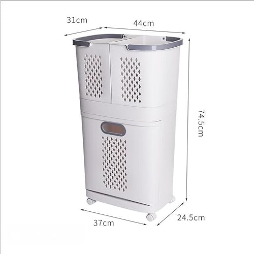 Panier à linge pour toilettes compact résolvant le manque de place au sol