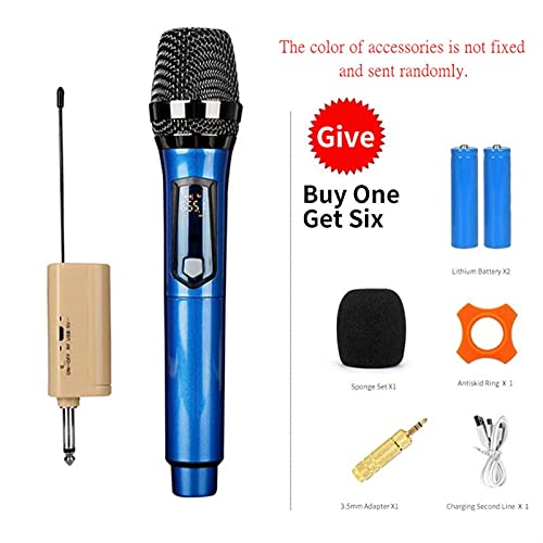 Karaoke Microfoon, Professionele dynamische microfoon verschuldigd UHF Draadloze handheld microfoonmegafoon met USB 6. 3… - Image 5