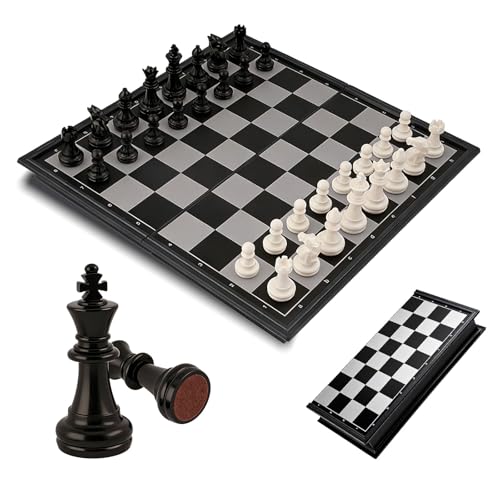 Magnetic Chess Set Game, Travel Chess Pieces with Folding Board Storage Case, Portable Traditional Strategy Game for Adults Kids Beginners