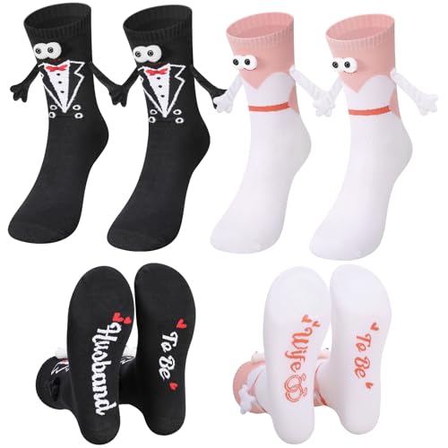 Jspupifip 2 Pairs Bride and Groom Socks, Wedding Socks...