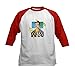CafePress Betty Boop Brazilian Nights Kids Baseball T Shirt Kids Cotton Baseball Jersey, 3/4 Raglan Sleeve Shirt Red/White