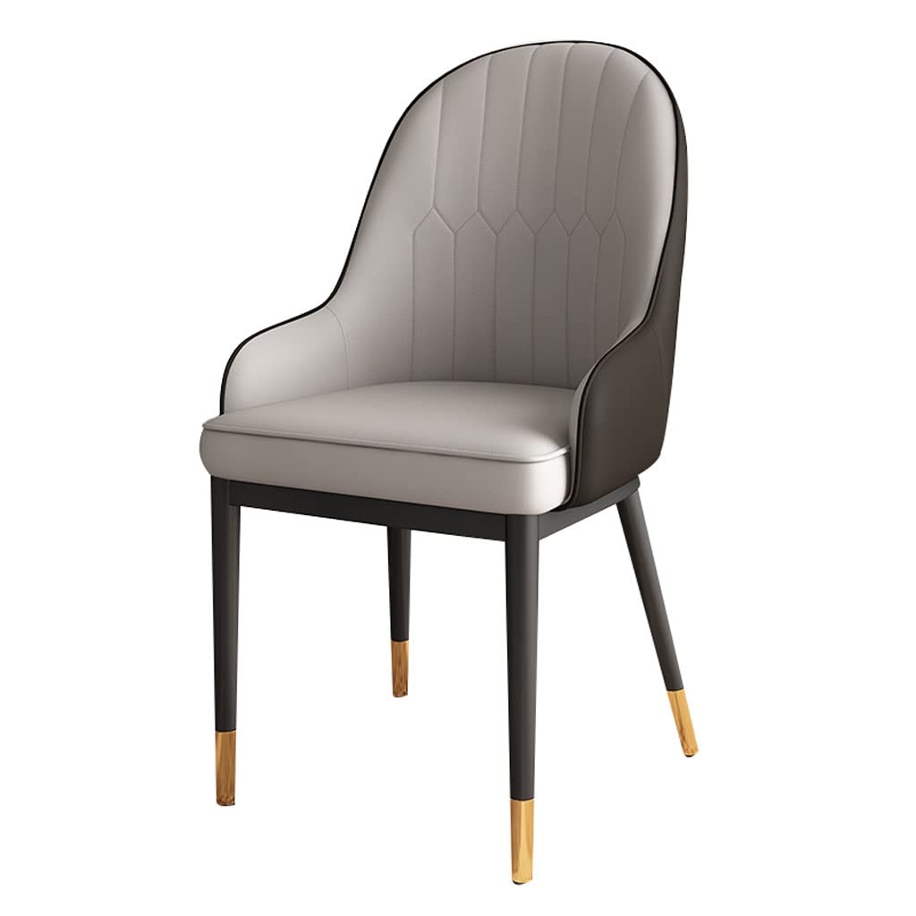 Chaise en cuir souple avec pieds en métal pour salon contemporain