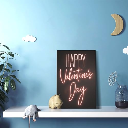 Lienzo de neón Happy Valentine's Day para decorar un dormitorio moderno 3
