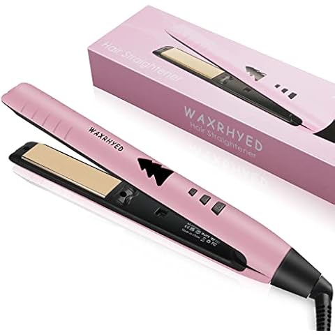 Hair Straighteners,WaxRhyed 2-in-1 Straightener and Curler for Girls Women,30s Fast Heating with LCD Display,Professional Ceramic Plates Straighteners for Salons ,Home Use and Travel,Pink Tree Cover