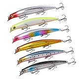 BESPORTBLE 6 Piezas Señuelos Flotantes de Pesca Realistas Artificial con Acción Ondulante para Agua Dulce y Materiales Duraderos Colores Brillantes Atraer Peces