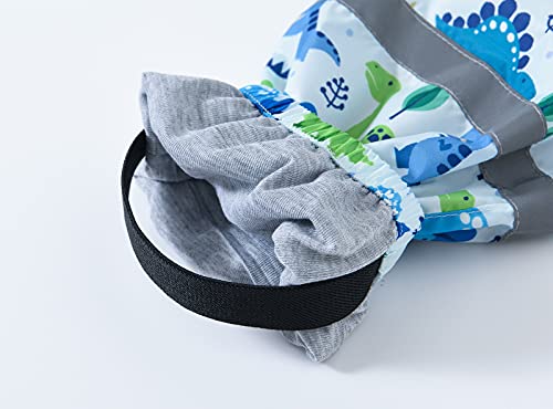 Kids Waterproof Rain Pants Boys Girls Lightweight Reusable Cute Cartoon Toddler Rain Pants (Light Blue-C, 7-8 Years)4