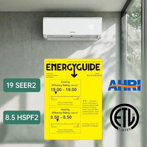 Image of ZAFRO 24000BTU Mini Split Air Conditioner Heat Pump, 19 SEER2, 230 V | Ductless Split Unit AC and Heat, Quiet Operation, Remote and APP Control, Energy Efficient Inverter, Cools Up to 1500Ft