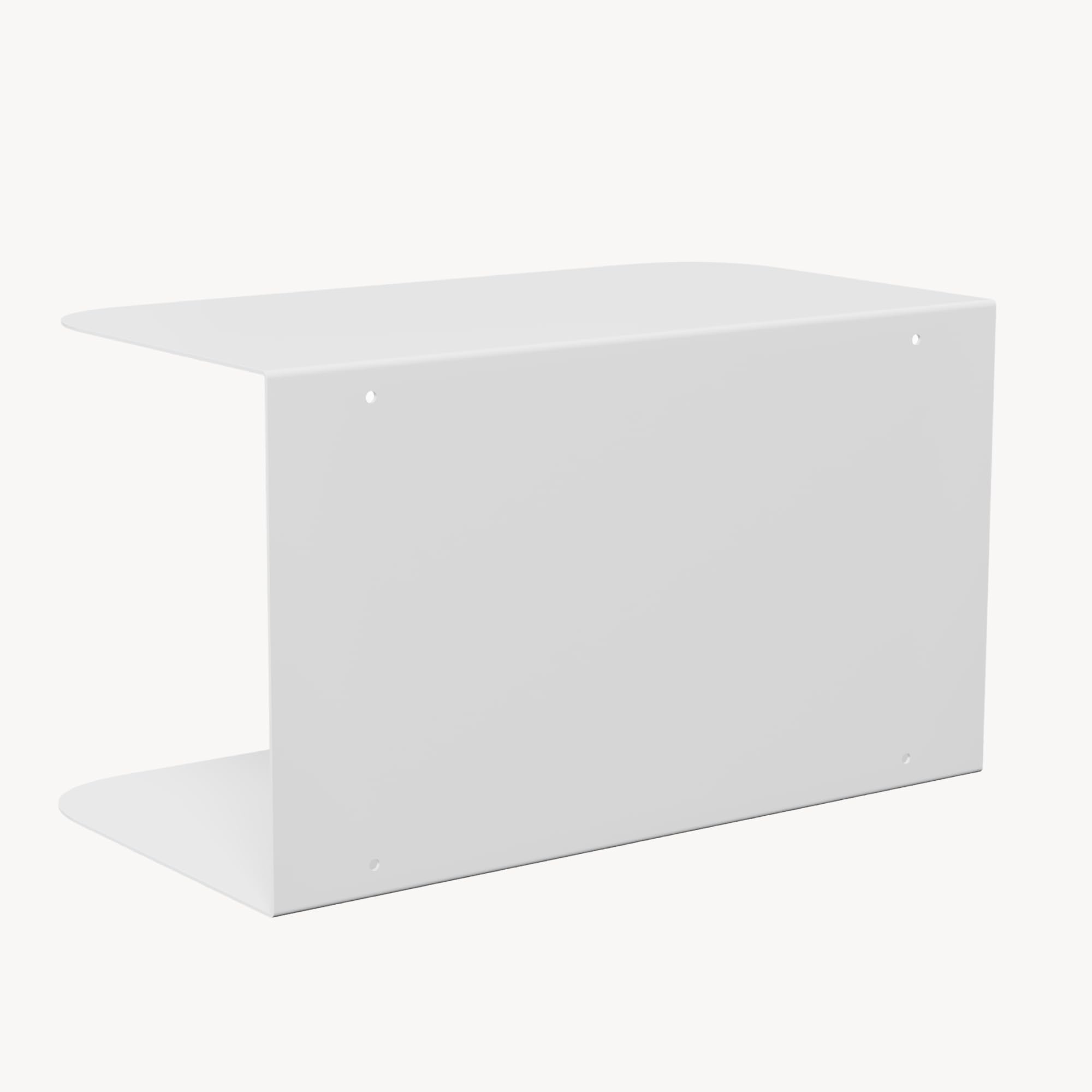 [en.casa] Set di 2 Mensole in Metallo Consolle da Parete con 2 Ripiani Comodini Sospesi a Forma di C in Stile Industriale 40x23x23cm Bianco