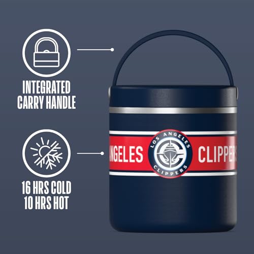 Image of Hydrapeak x NBA Officially Licensed Los Angeles Clippers 25oz Stainless Steel Vacuum Insulated Thermos Food Jar with Handle, Wide Mouth Leak-Proof Soup Thermos for Adults, 10 Hours Hot & 16 Hours Cold