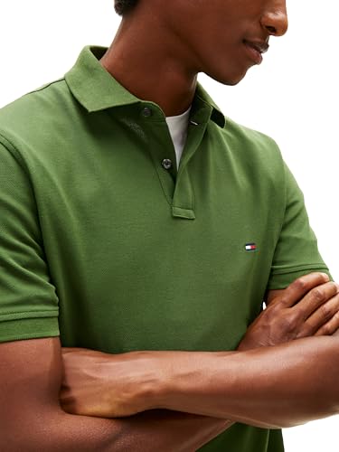 Image of Tommy Hilfiger Men's Short Sleeve Polo Shirts in Regular Fit With Stretch and Organic Pique Cotton