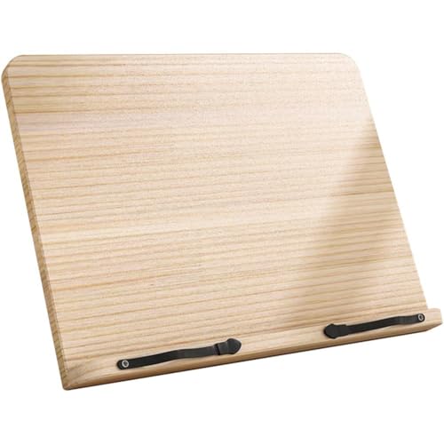 Soporte para libros de madera natural y ajustable para escritorio y hogar 2