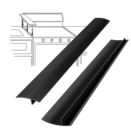 Silicone Stove Gap Covers(2 Pack), Heat Resistant Stove counter gap cover (21 Inches, Semi-Clear)