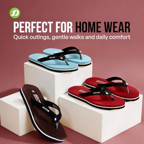 Image of DOCTOR EXTRA SOFT House Slipper for Women's Care Dr Orthopaedic Super Comfort Fitting Flat Cushion Chappal Flip-Flop for Ladies & Girl's