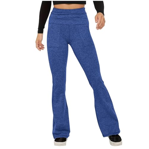 Pantalones Yoga Mujer de Cintura Alta Elásticos con Bolsillos Laterales