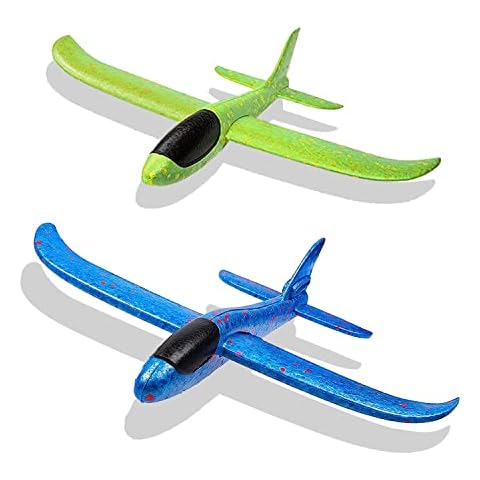 Segelflugzeug,2 Stück Styroporflieger,Manuelles werfen Flugzeug,Schaum Flugzeug Spielzeug,Kinder Schaum Segelflugzeug,Werfen Segelflugzeug,Modell Segelflugzeug,Sportarten Outdoor Spielzeug Flugzeug Cover