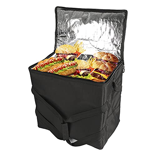 Bolsa de suministro de alimentos calefactada de 12 V CC, para pizza, sistema térmico, refrigerador aislado, bolsa de transporte, adecuada para el transporte de alimentos y almacenamiento de alimentos