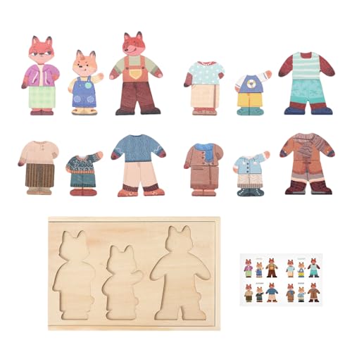 Juego D Vestir Diseño Animal | Juegos De Disfraces | educativos de Madera con Ropa para Combinar para, Juego de imitación en Clase Materna, para Viajes, cumpleaños, Navidad