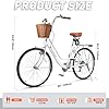 EISYROOD 26 Inch Beach Cruiser Bike for Women, Hybrid Womens Bike with 7 Speed, Adjustable Seat, Lightweight Beach Cruiser Bike with Anti-Skid Tires, V-Brakes, Anti-Skid Tires, Multi Color (White) #3