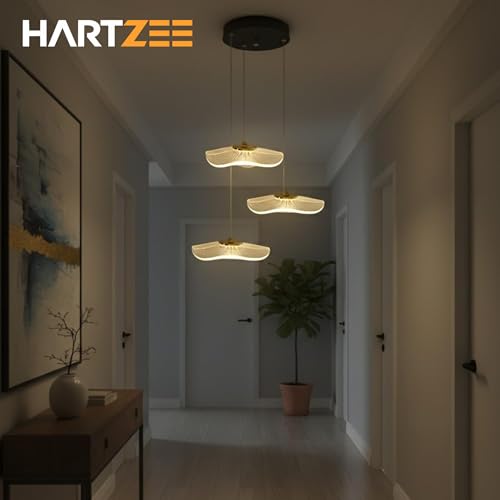 Image of Elio Wave 2 Pack Chandelier Modern Hanging Pendant Lights Warm White Ceiling Lamp for Living Room Bedroom Dining Area Kitchen Cafe Decorative Designer Ceiling Light