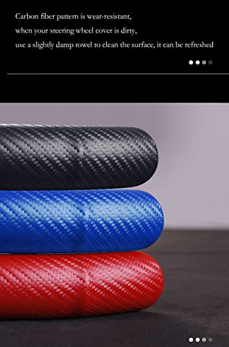 Vacallity Steering Wheel Cover Carbon Fiber Pattern Segmented 2 Pieces,Car Steering Wheel Cover Grip Case Protector For Women&Man,Universal Safe And Non Slip Car Accessory (Red) #TOP6