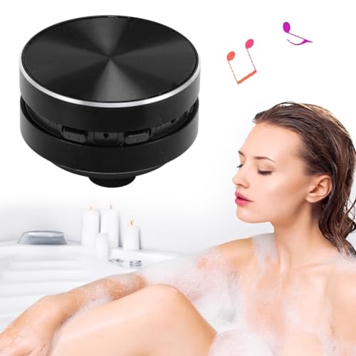 Image of Bewinner Bone Conduction Speakers Ultra Mini, Turn Anythin into Speaker, Stereo Bass Portable Small Cordless Speaker with Suction Cup for Home Outdoor Travel (Black)