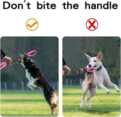 Retractable Interactive Dog Rope Tauziehenspielzeug, dauerhafte Hängeübung Tauziehen für mittlere bis große Hunde spielen - am besten für Tauziehen, Biss-Training, Hunde im Freien hängen (Tarnung)