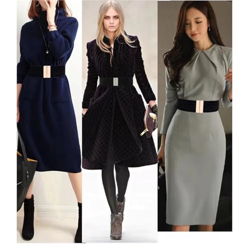 Fashion Women Elastic Band Wide Belts Simple Down Coat Waist Belt Female Buckle Strap Dress Decoration Accessories Ladies3