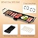 COSTWAY Electric Teppanyaki Table Grill, BBQ Griddle | Non-stick Barbecue Hot Plate with Wooden Spatulas and 2 Egg Rings (XL, 70 x 23CM)