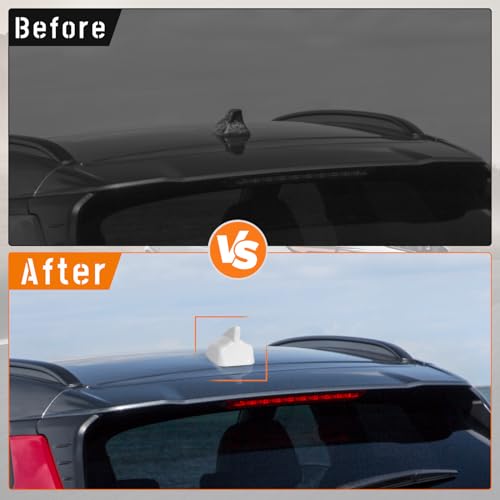 Image of Shark Fin Antenna Cover,Car Roof Antenna Caps Compatible with Hyundai Kona 2018 2019 2020 2021 2022 2023,96210-J9300,Roof Topper Cover Replacement,White,Without Chip
