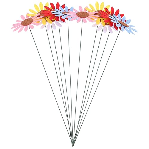 Cabilock 10er Pack Metall Gänseblümchen Gartenstecker Bunte...