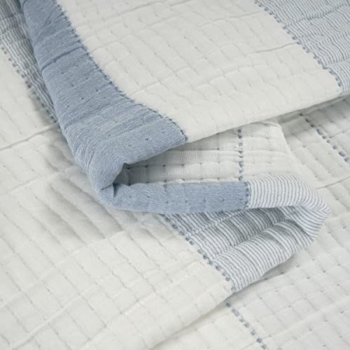 Down Home Lyocell Blends Blanket Throw Reversible Super Soft Stripe Blanket Throw 60X80Inch Blue #TOP5