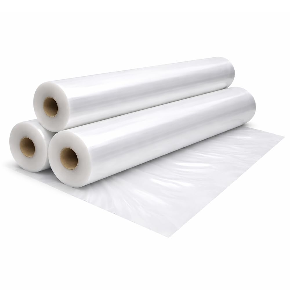 QVS Shop 2M X 6M Extra Thick Clear Heavy Duty UV Stabilised, Virgin Grade Polythene Sheeting 250Mu / 1000G