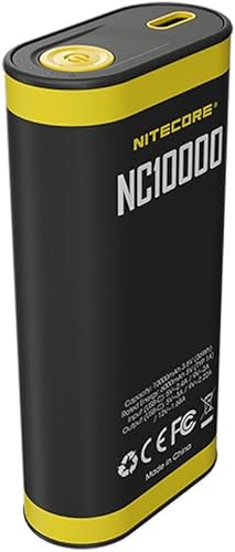 Nitecore NC10000 - Cargador de energía ligero de 10,000 mAh con linterna incorporada - 50 lúmenes