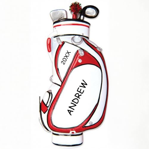 Personalized Golf Sports Christmas Ornament (Golf Bag)