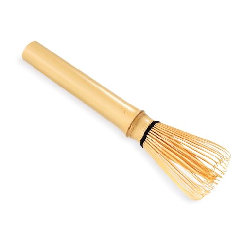 BambooMN Japanese Skinny Matcha Whisk Chasen - Long Handle Traditional Matcha Utensil - Skinny Natural Golden Brown - 1 Piece
