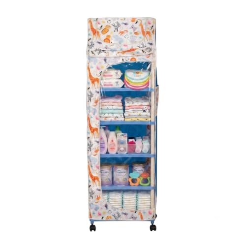 Image of Baby Wardrobe Plastic Multipurpose 6 Shelve, Foldable, (Unbreakable Material) (Animal, 6 Shelves)
