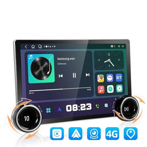 Image of AUTO SNAP 10.1 Inch HD Android Double Din Stereo Player 12 Android Version Gorilla Glass IPS Display Car Stereo Touch Screen Flashing 4GB RAM 64GB ROM