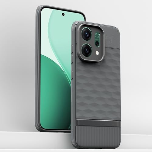 Image of Pikkme Back Cover for Oppo Reno 14 5G Camera Protection 3D Hexa Cube Design Silicone Protective Bumper Case (Grey)