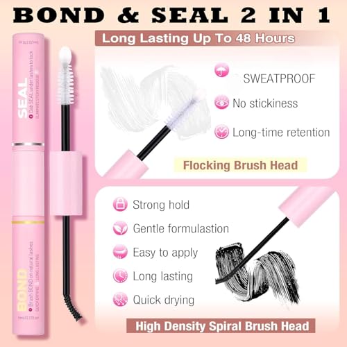 Image of Natural Lash Extension Kit 8-16mm Lash Clusters Wispy Eyelash Clusters Sweatproof Lash Clusters C Cluster 144pcs with Bond and Seal Lash Glue and Eyelash Extension Tweezers DIY at Home