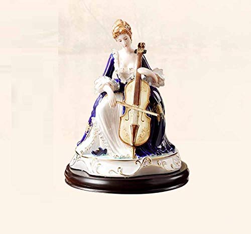 Statues de jardin et maison en céramique violoncelliste | Déco design