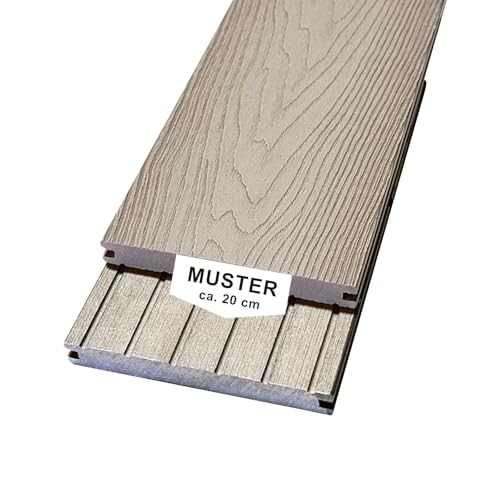 Woodstore24 WoodoMykonos Muster ca. 20 cm - Braun - Bodenbelag Terrasse - 5-Kammer System - Rutsch- & Wetterfest - Breite: 145 mm, Stärke: 25 mm