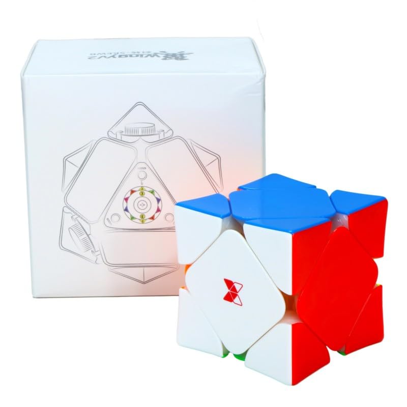 Image of QiYi X-Man Wingy Skewb V2 Magnetic Speed Cube - Stickerless Concave Design with Adjustable Magnet Strength, Spring Compression & Tension Settings - Smooth, Controllable Turning Puzzle for Kids