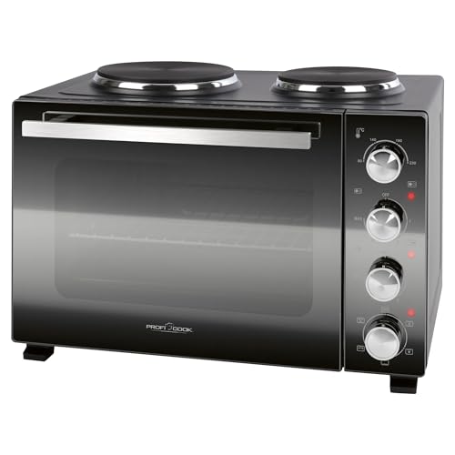 Mini-four ProfiCook® avec plaques de cuisson et broche rotative | 32 L | Chaleur tournante, chaleur supérieure, chaleur inférieure, broche rotative | Petit four |...