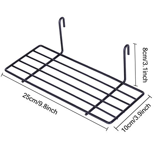 Gbyan Grid Wall Basket Wall Grid Accessories Wire Straight Shelf With Hooks Wall Organizer For Grid Panel Board, 2 Pack #TOP4
