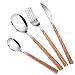 Produktbild Besteck-Set, 4-teilig, Edelstahl, Messer, Gabel, Löffel-Set (Messer, Gabel, Dessertlöffel & Teelöffel) MFJUNS Besteck-Set