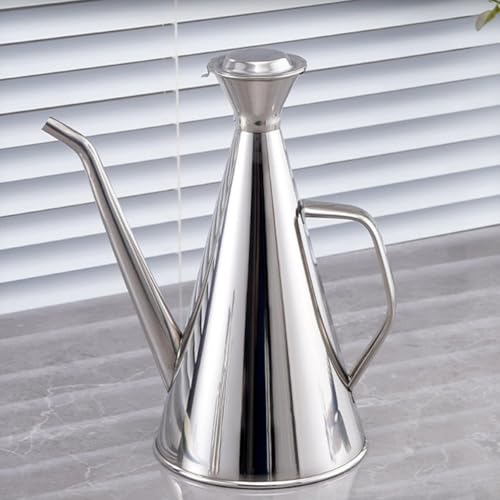 Dispensador de aceite para cocina con recipiente de acero inoxidable y tapa 4